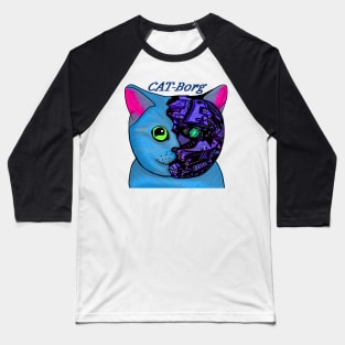 Cyborg cat (cat-borg) halloween version Baseball T-Shirt